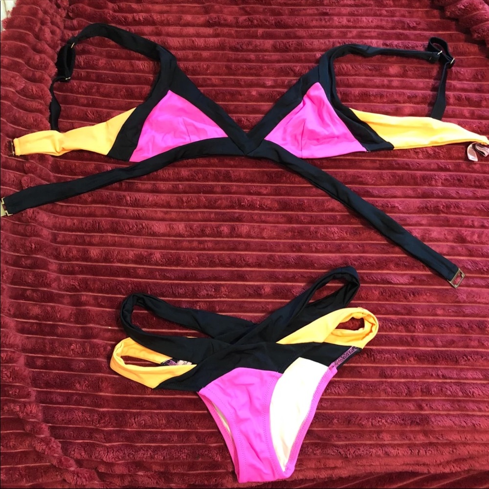 Two piece multi colored bikini